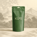 Sachet de café KÚPS Kayumas sur un décor volcanique de l’est de Java en Indonésie